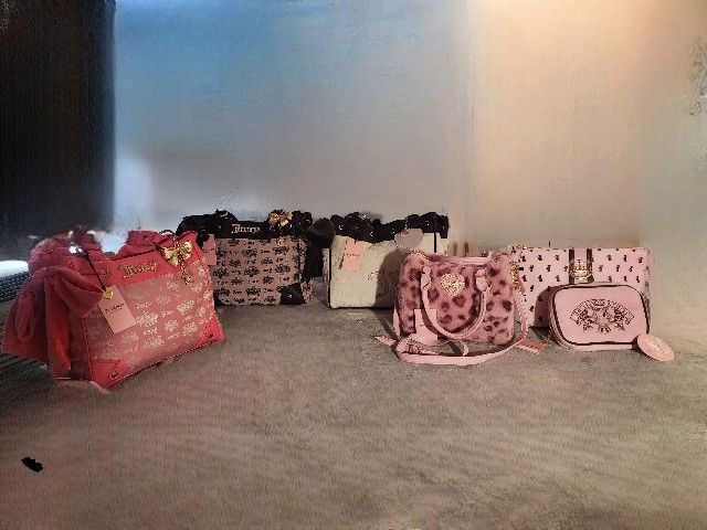 Juicy Couture Pink Leopard Cozy Satchel & Daydreamer Purse Lot