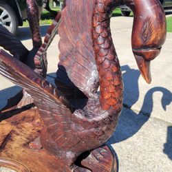 Antique Swan Trio Wood TABLE Base