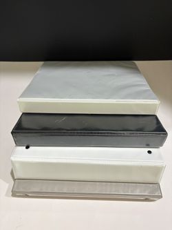 Lot of 4 Mixed 3-Ring View Binders 1" to 1.5" White Black Gray Clear Overlay