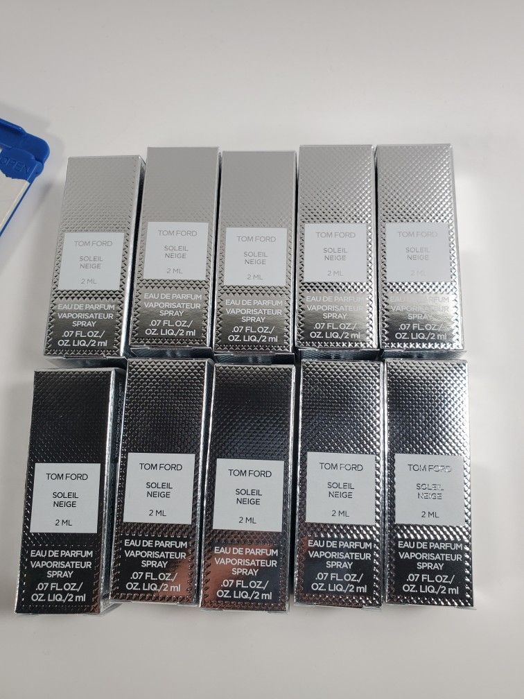 10xTom Ford Soleil Neige Eau de Parfum EDP Sample Spray .07oz, 2ml New in Box