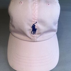 Polo Ralph Lauren Leather Strap Hat Light Pink/Blue Pony Adult