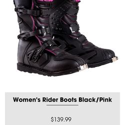 Woman’s O’Neil Pink Rider Boots Size 10 New