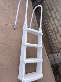 Above Ground Pool Ladder White Plastic