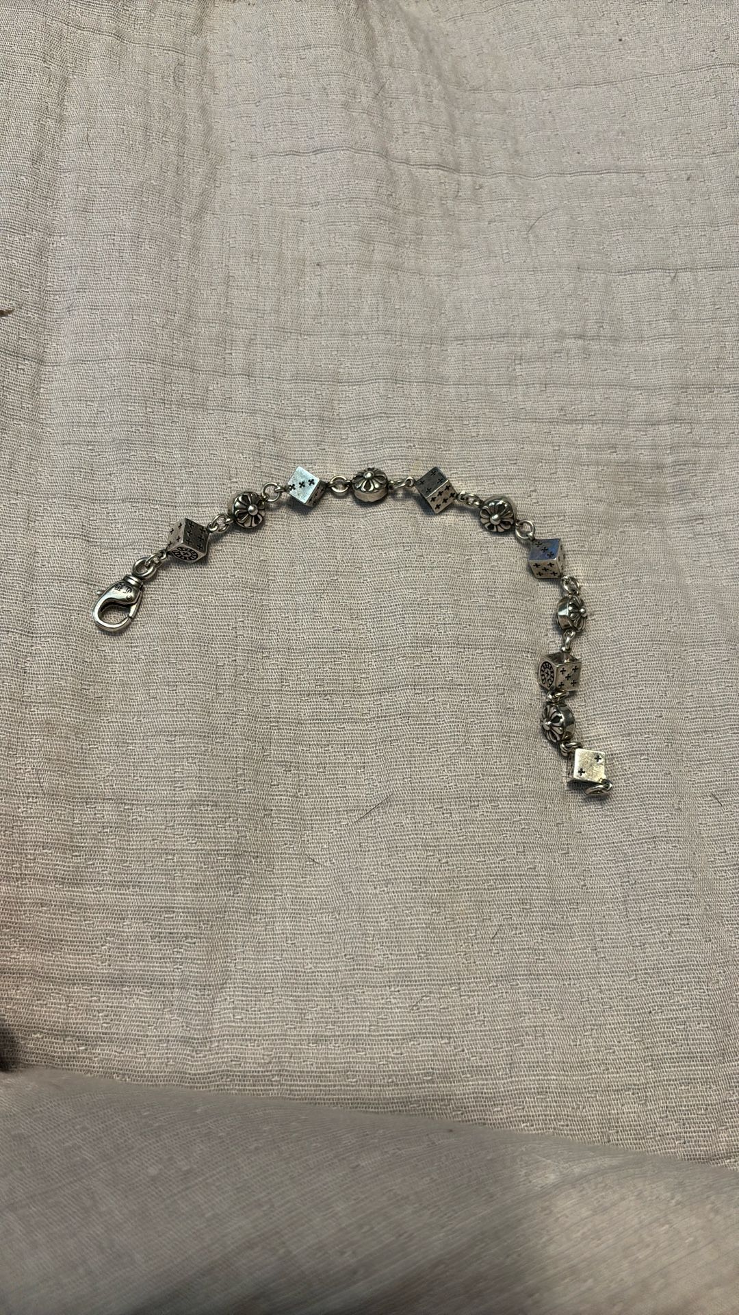 Chrome Hearts Silver Vegas Dice Bracelet