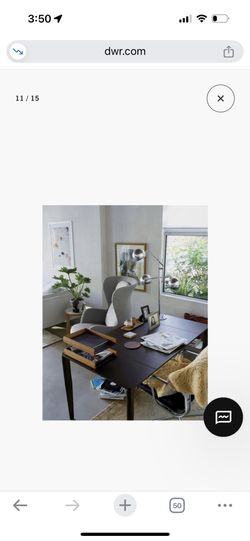 Design Within Reach DWR Vela Black Leather Desk for Sale in