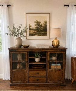 Solid wood media cabinet