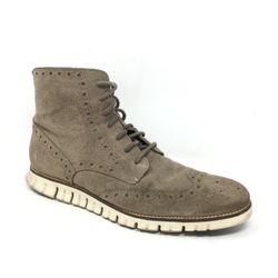 Cole Haan Generation ZERØGRAND Ankle Boots – Men’s 9.5 Gray Suede Lace-up