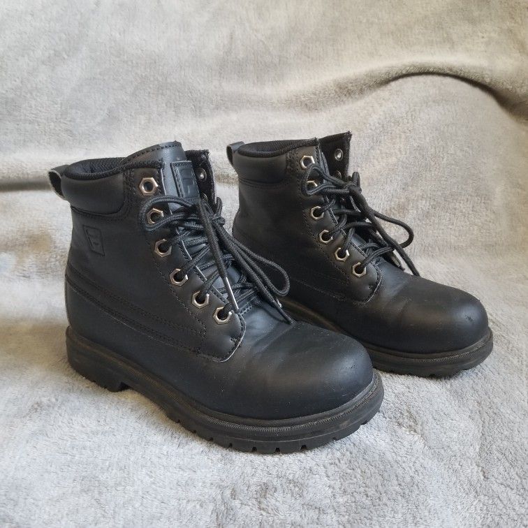 FILA Edgewater Youth Boys Hiking Black Lace Up Shoes Boots Size 2