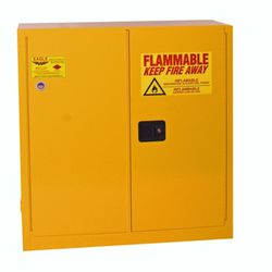 Eagle 1932X Metal Steel Flammable Liquid Safety Cabinet Manual Close Yellow 30 Gallon 1 Shelf 2 Door Self Close Flammable Liquid Cabinet Yellow Thumbnail