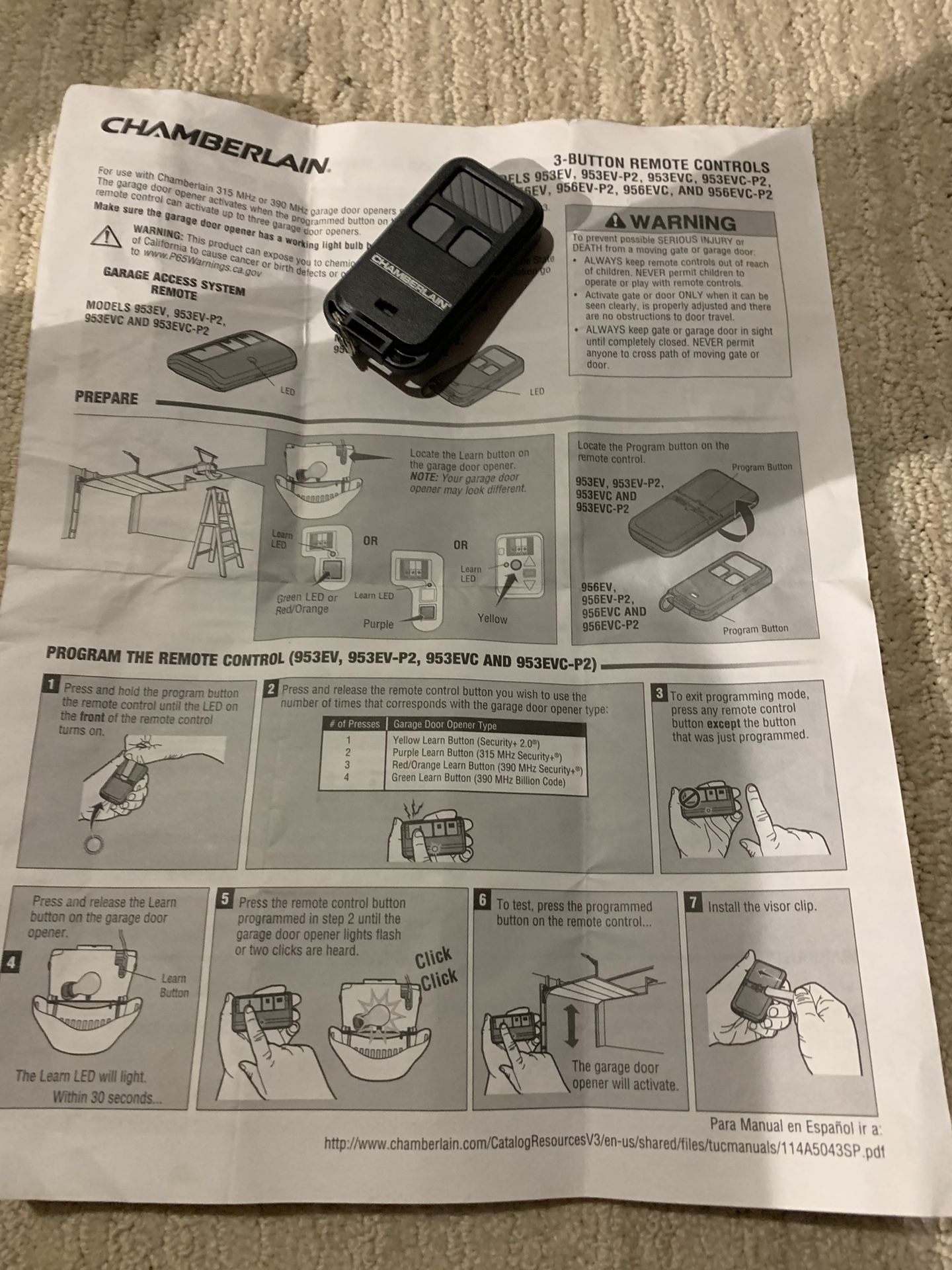 Chamberlain garage door opener