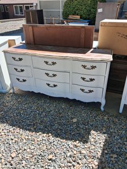 Freshly sanded and painted real wood 9 drawer dresser