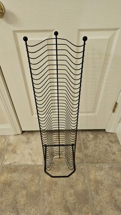 Metal Black DVD / CD Tower Storage Rack Floor Stand Holds 42-45 31”
