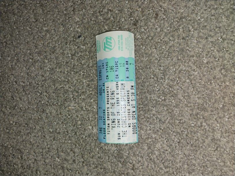WWE/WWF KING OF THE RING 1995 PAY-PER-VIEW  TICKET 