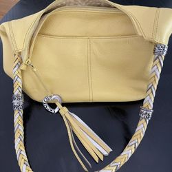 Brighton Yellow Leather Shoulder Bag & Brighton Wallet 