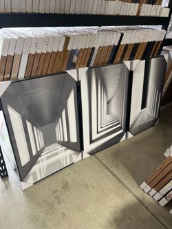 3-Piece Black and White Architectural Perspective Wall Art Set