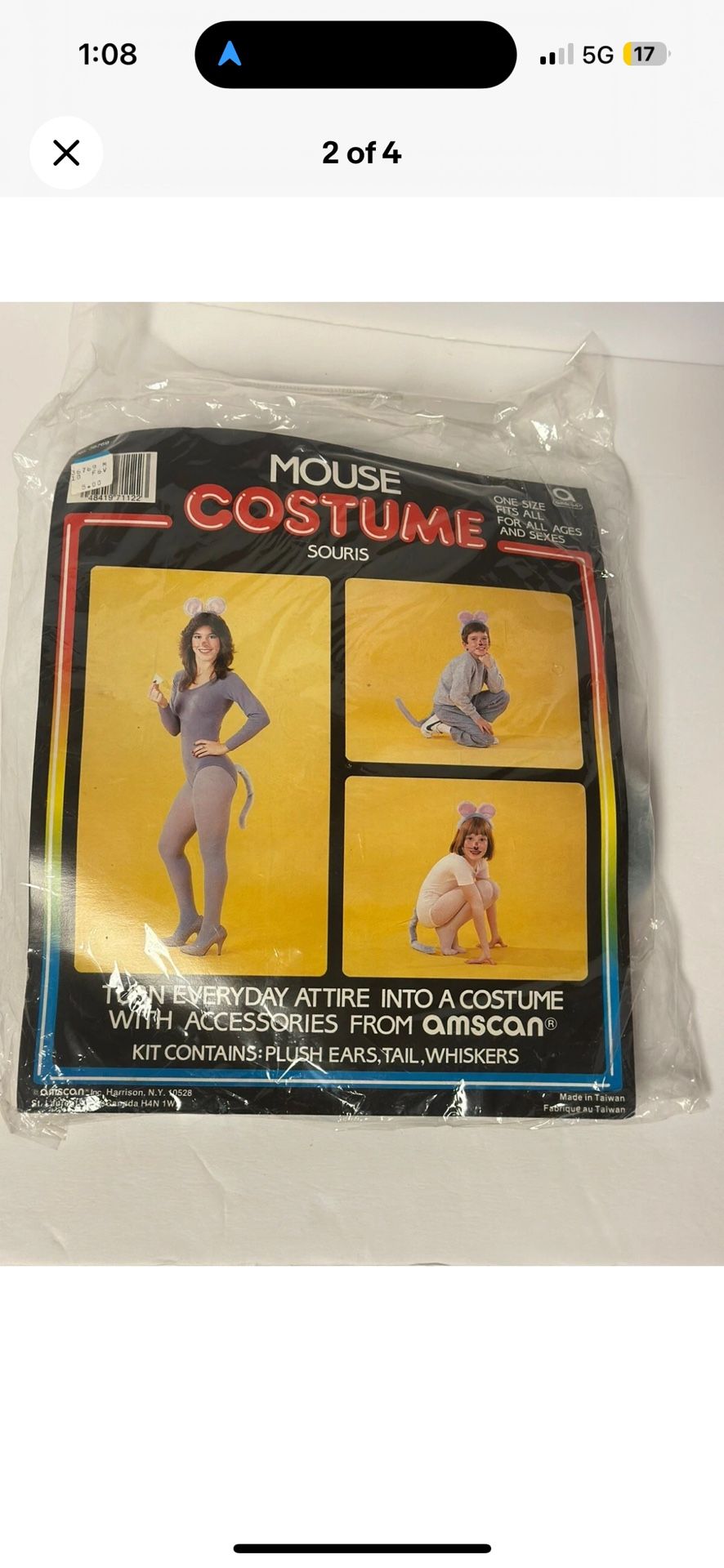 Vintage Halloween Mouse Costume Accessories Kit Complete NEW