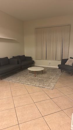 Modern Charcoal Gray 3-Piece Living Room Set – Great Condition