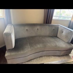 Grey Velvet Loveseat  