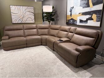 Brown Sofa Sectional power recliners & wireless charging