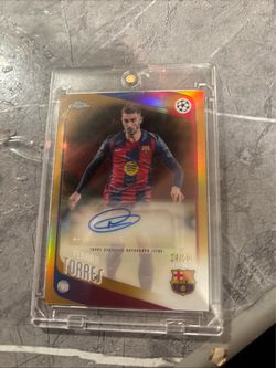 Ferran Torres Topps Chrome Auto 24/50 FC Barcelona