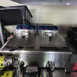 Electric deep fryer 2 chambers