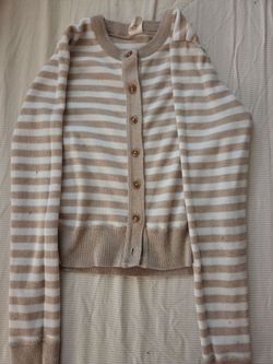 XS Beige, Cream striped long sleeve