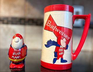 Vintage Budweiser Bud Man and Salt Shaker
