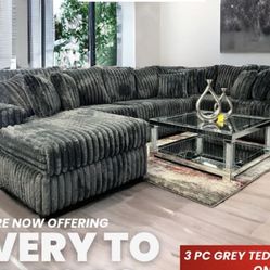Brand New Comfy Plush Corduroy Teddy Sectional 