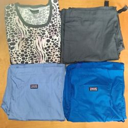 lot of 4 SMALL scrubs (1 top and 3 pants) $12  FIRM for all
