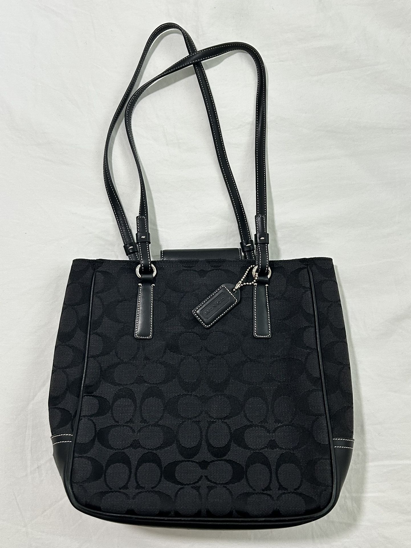 Black Coach Canvas Tote Bag
