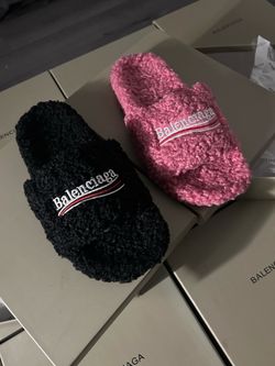 Balenciaga Slides Pink & Black