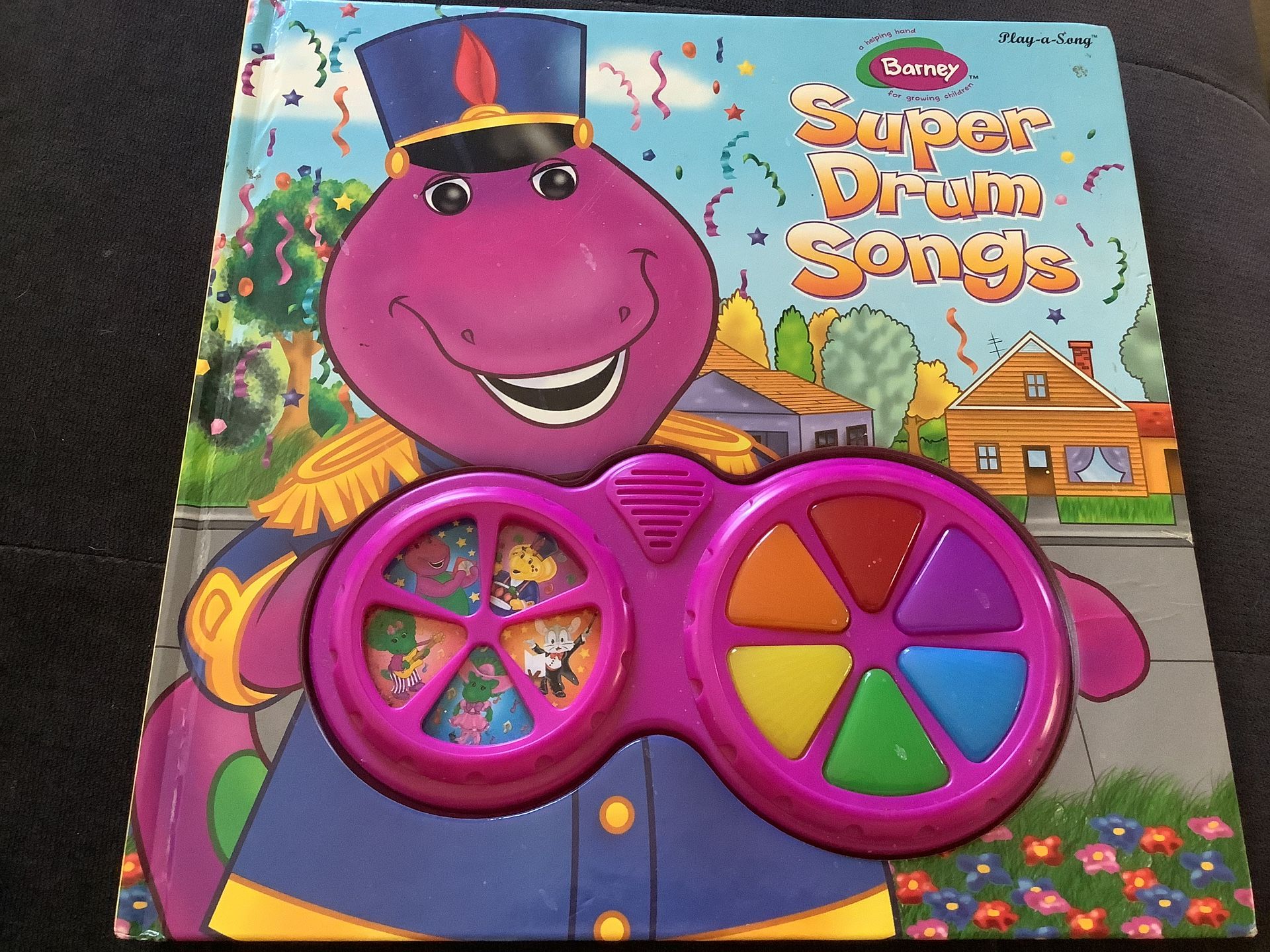 Barney Super Drum Songs Play A Song book with sounds plus 15 songs 2004 Vintage