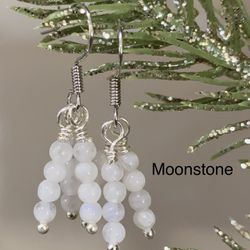 Blue Moonstone Genuine Handmade Earrings