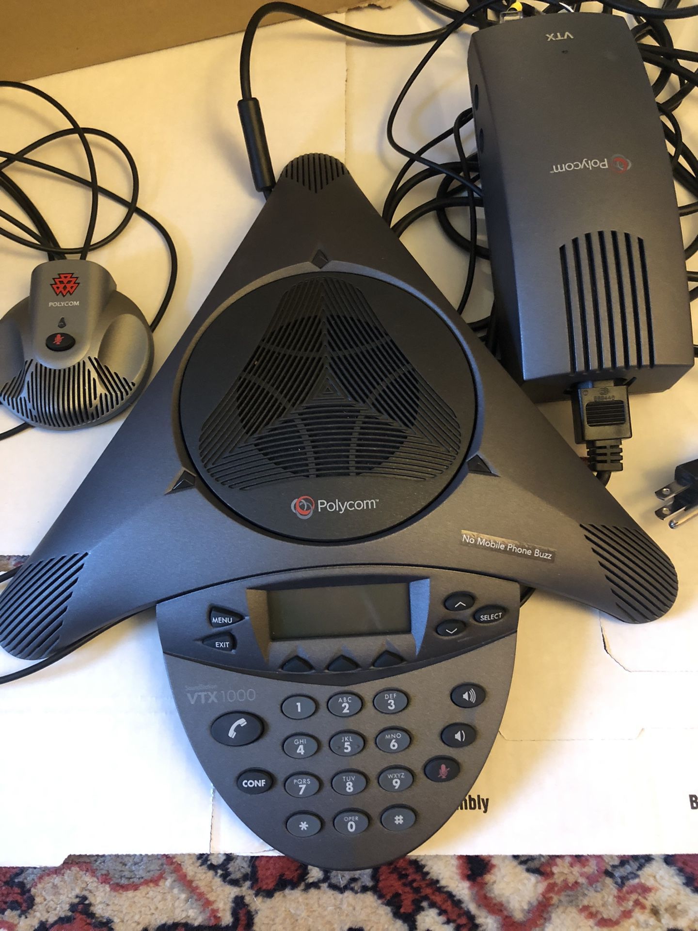 Polycom SoundStation VTX 1000 Conference Speakerphone w/Mic Pods X2