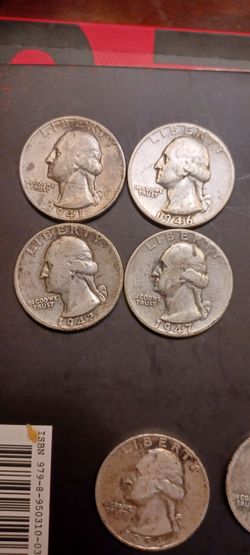 4 Washington Silver Quarters minted during the 1940s 90% Silver