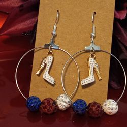 Puerto Rican Inspured Spiked Heel Hook Earrings 