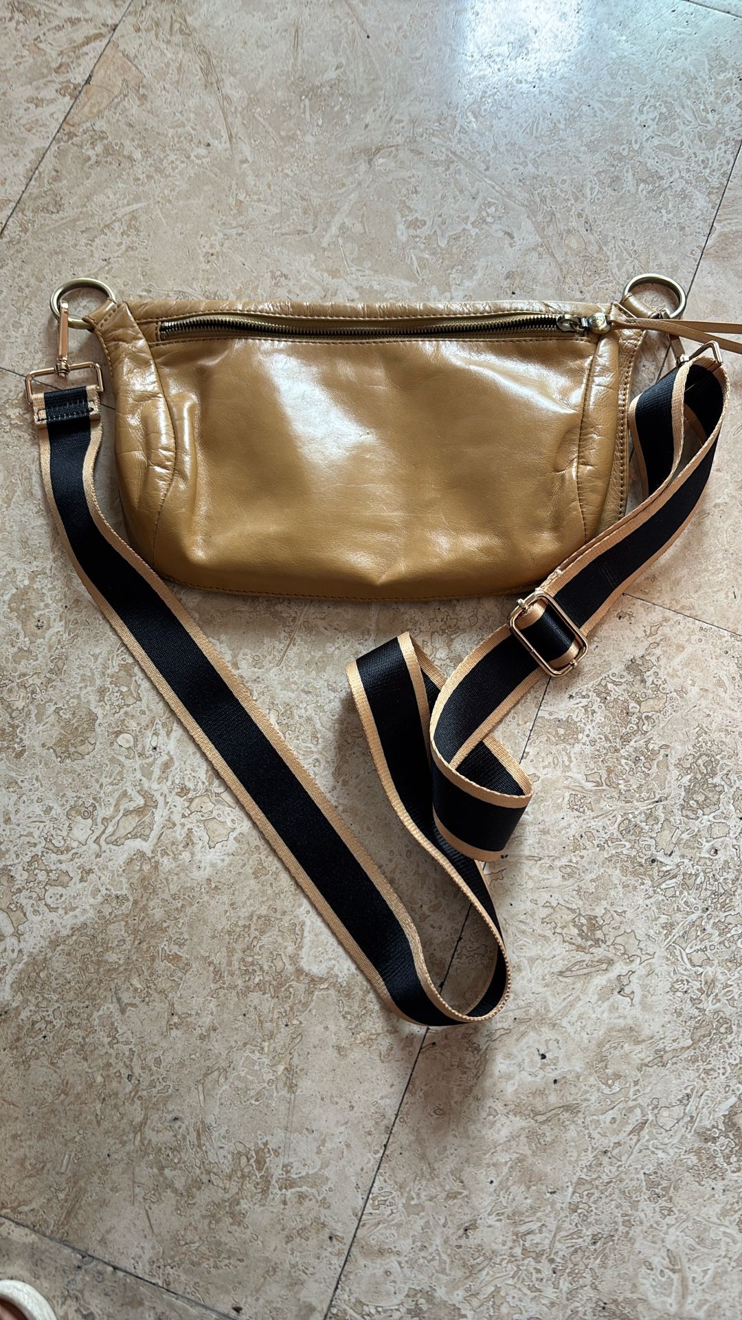 Camel leather HOBO crossbody bag