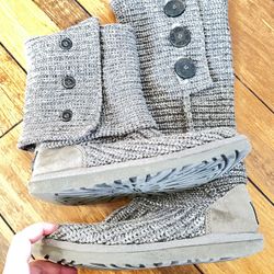 Gray Knit Ugg Boots