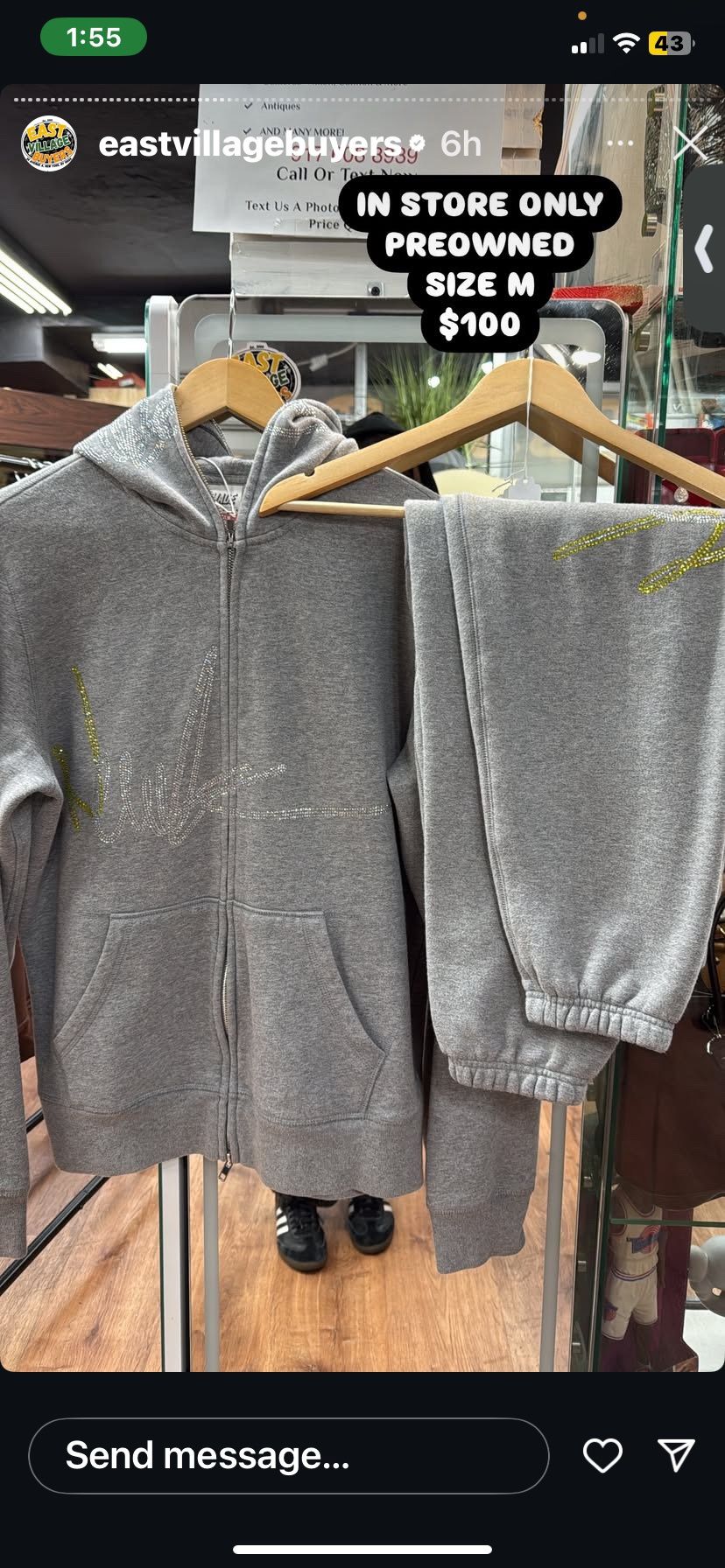 medium Size Sweatsuit For Sale goes for 400