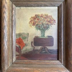 Late 1800’s Picture Frame With Painting 