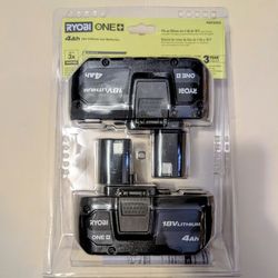 Ryobi 18v 4AH Lithium-ion Batteries(2pack) Brand New