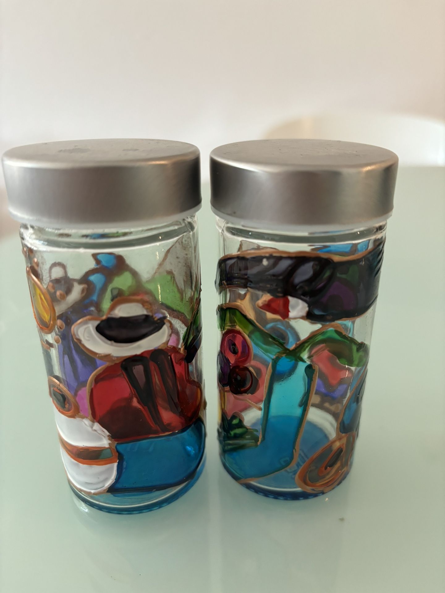 Hand-Painted Salt and Pepper Shaker Set – Unique & Colorful Design