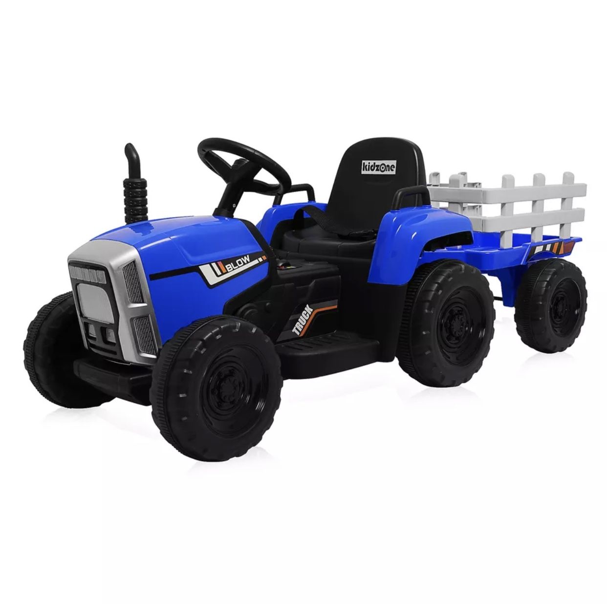 Kìds 12V Electrìc Tractor W/ Traìler Rìde On