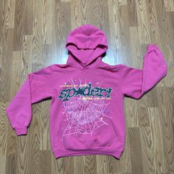 Authentic Sp5der Hoodie Pink Size M Slightly Used Streetwear Hype