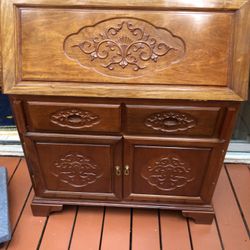Excellent Secretary desk , Solid Rose Wood , Carved