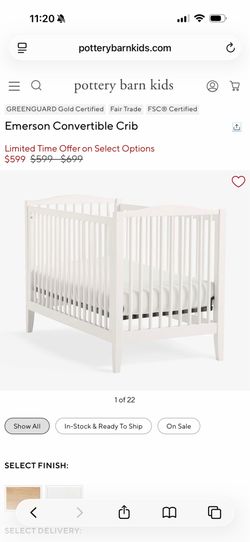 Pottery Barn Kids Emerson Crib in white