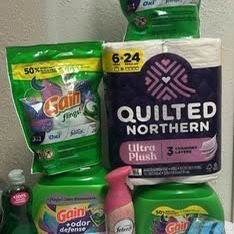 Gain Flings, Palmolive, Febreze Small Space & toilet Paper