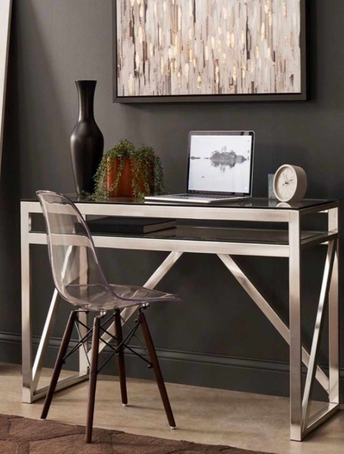 Brushed Nickel Sofa Table