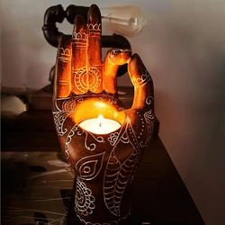7.6'' H Buddha Hand Candle holder
