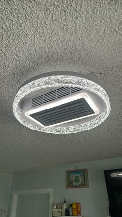 Ceiling Crystal Light With Fan. Only 2 Left.